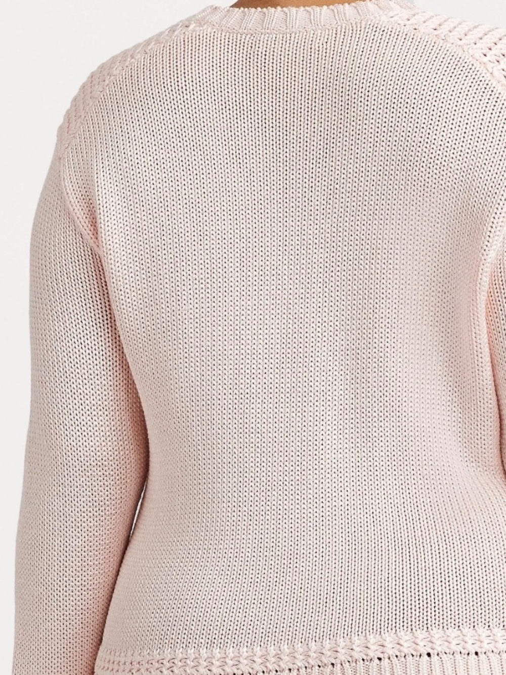 Lauren Ralph Lauren 100% Cotton Heavy Weight Semi-Cropped Sweater - Picture 3 of 4